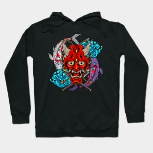 Oni Skull and Koi Fish 1.2 Hoodie